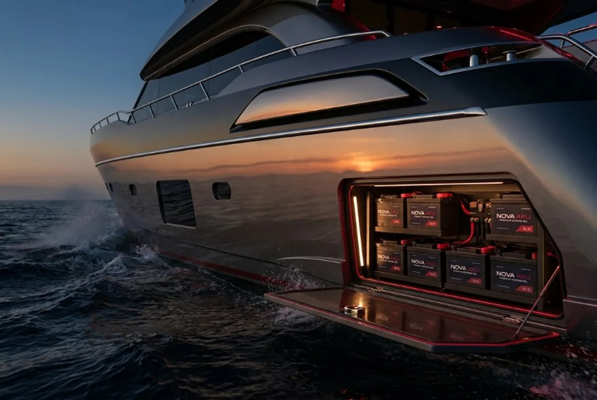 Illustrative stock: marine/RV deep-cycle battery (not a Nova SKU)